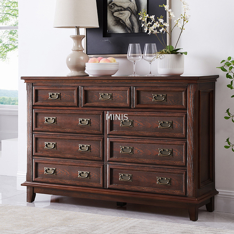 خزانة جانبية خشبية مع مساحة تخزين كبوفيه لغرفة المعيشة/الطعام