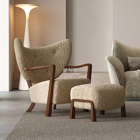 مساند خشبية ذات نوعية جيدة كرسي نسيج الصوف مع العثماني