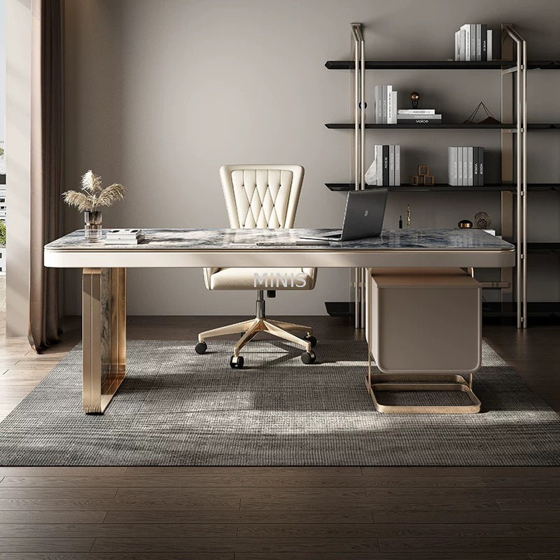 أثاث طاولة غرفة المكتب مكتب عمل رخامي لطيف مع USB
