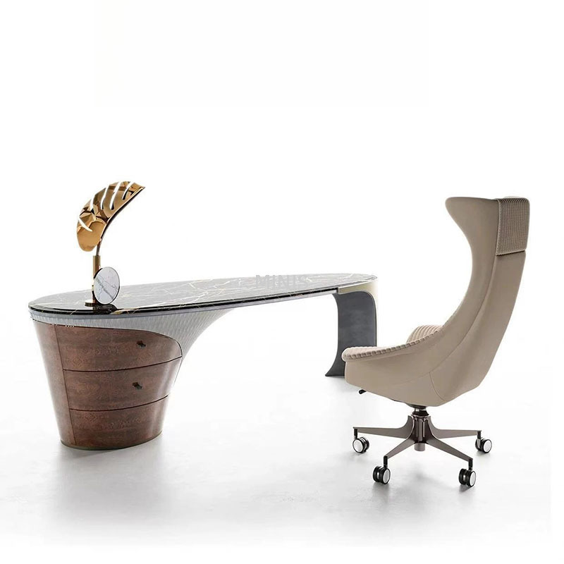 أثاث مكتب عمل عالي الجودة وطاولة مكتب وكرسي بيضاوي