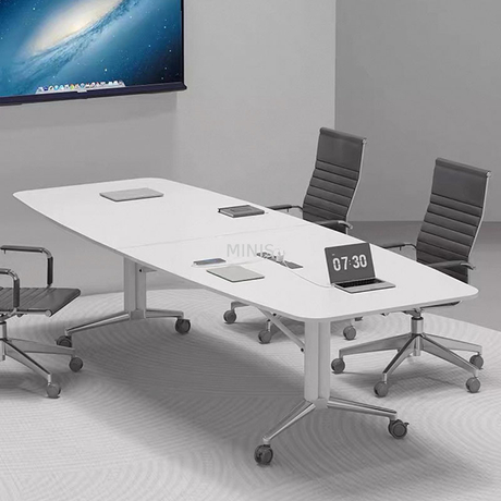 مقابلة المكتب طاولة مؤتمر قابلة للطي مع ثقب الكابل