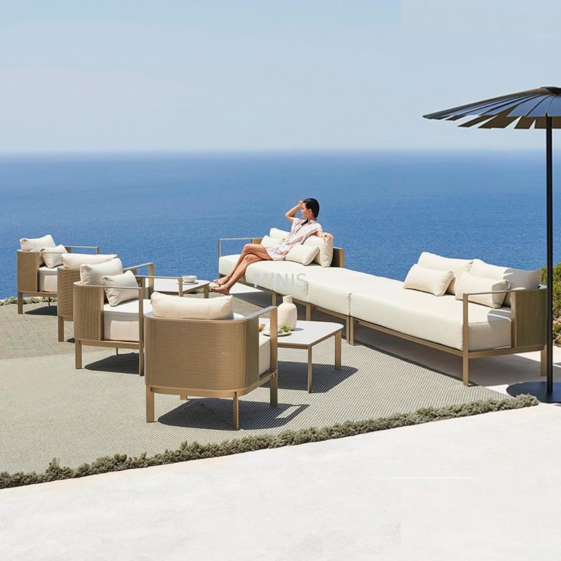 فوشان أثاث خارجي حديقة أريكة خشب الساج مقاوم للماء