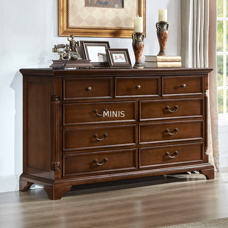 خزانة جانبية خشبية مع مساحة تخزين كبوفيه لغرفة المعيشة/الطعام