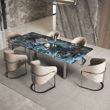 الصين غرفة الطعام طاولة طعام مستطيلة الرخام