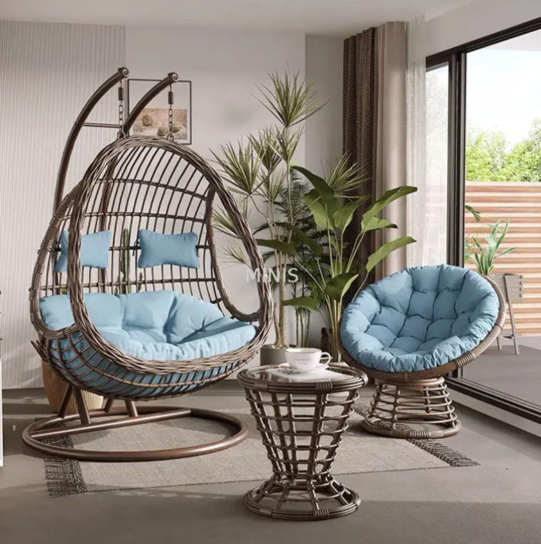 حديقة الفناء شرفة المعادن معلقة شخصين كرسي تأرجح كبير