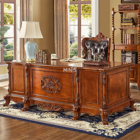 مكتب تنفيذي من الخشب الصلب العتيق لغرفة العمل