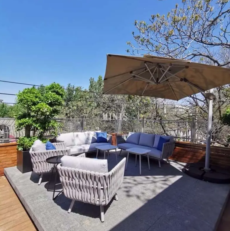 حديقة حديثة حديقة حبل مقاومة للماء مريحة أريكة لطيفة 