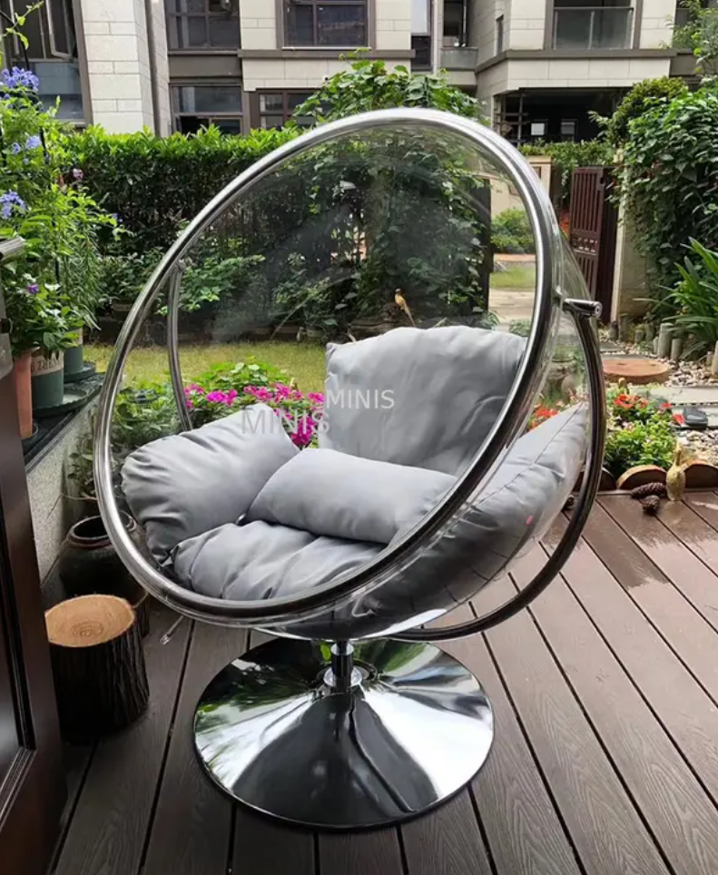 استرخاء الفضاء الأكريليك الشفافة جولة كرسي الأرجوحة 