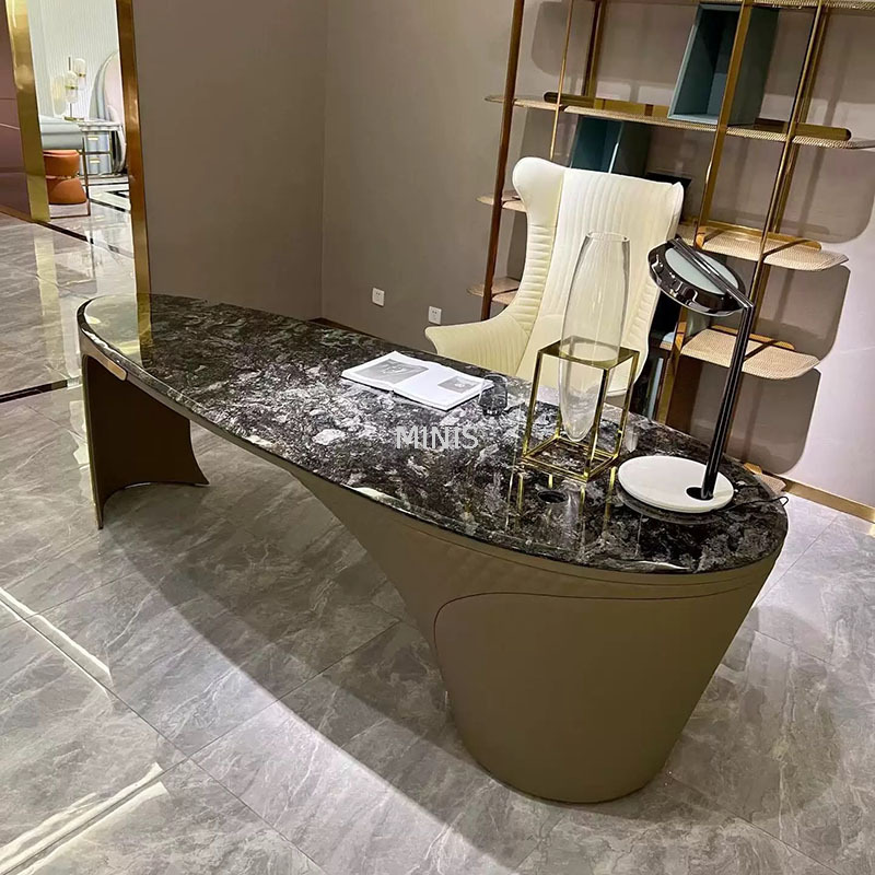 أثاث مكتب عمل عالي الجودة وطاولة مكتب وكرسي بيضاوي